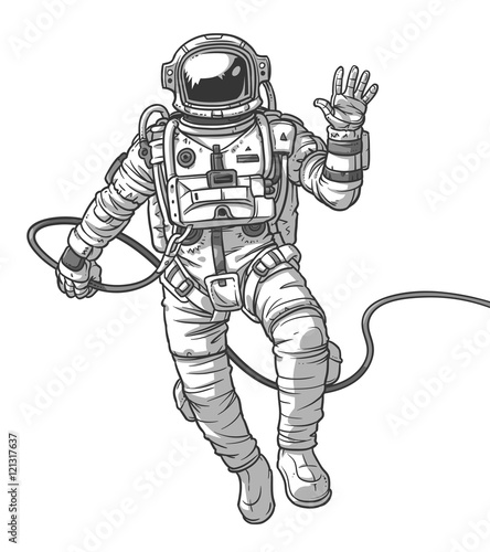 Obraz na płótnie Vector illustration cosmonaut,