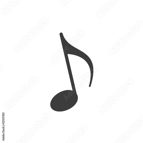 Music note icon icon. Music note icon Vector isolated on white background. Flat vector illustration in black. EPS 10