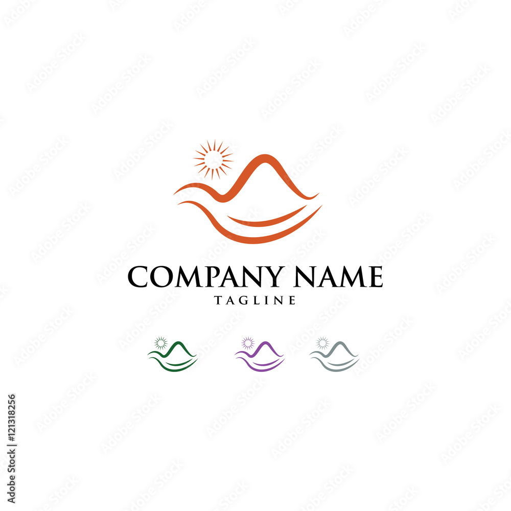 Obraz premium Farm Nature Mountain Logo Icon Vector