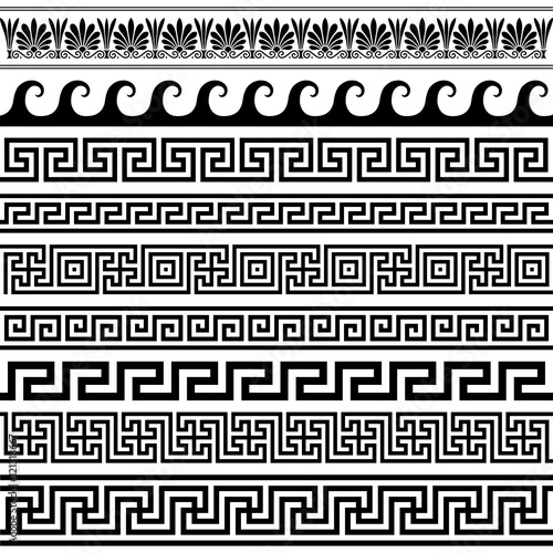 Bannières déco méandres grecs 