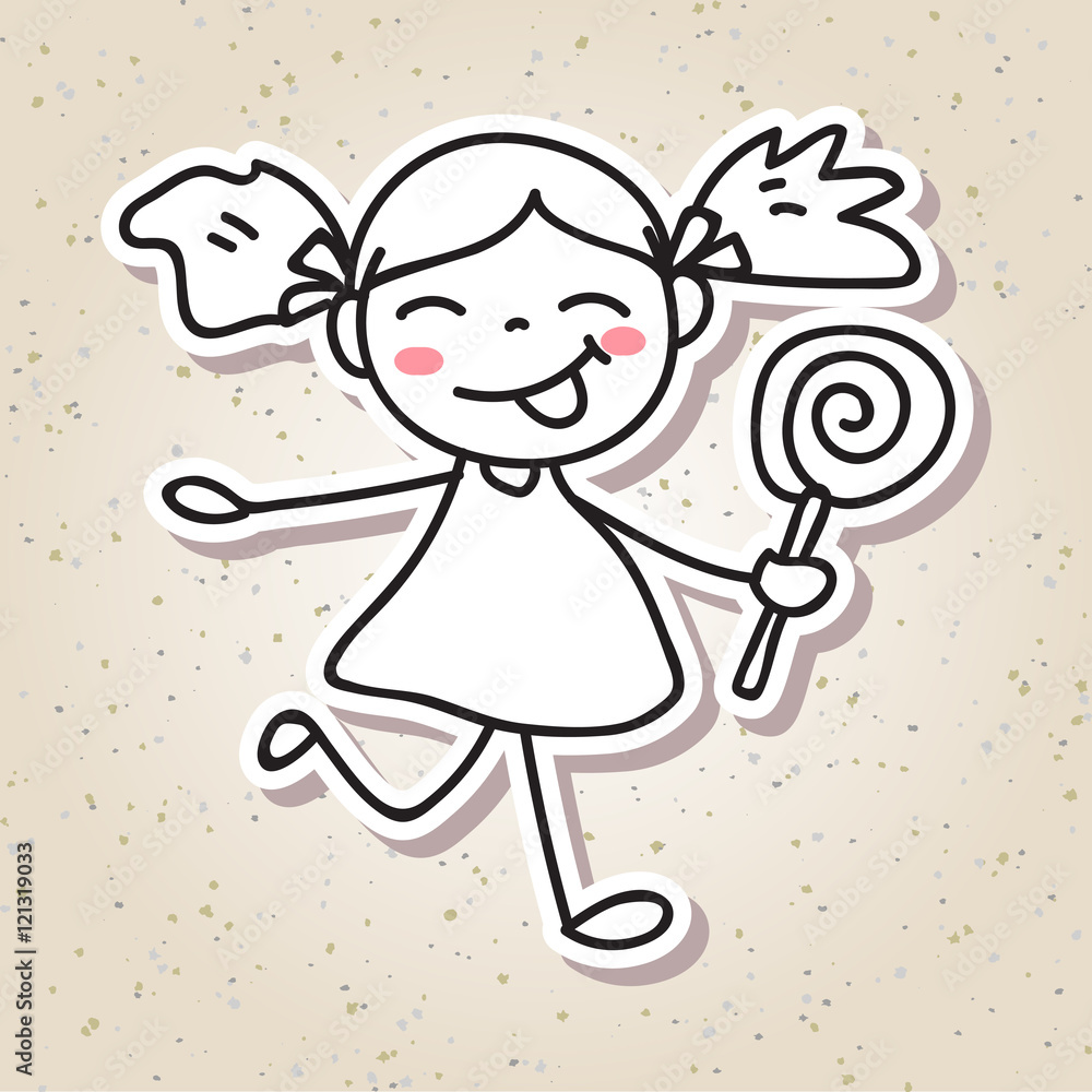 hand drawing cartoon concept happiness, happy kid with big smile Stock  Vector | Adobe Stock