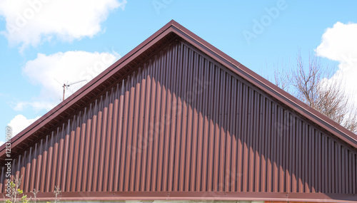 The roof of corrugated sheet