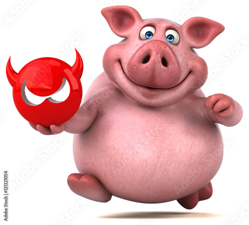 Fun pig - 3D Illustration