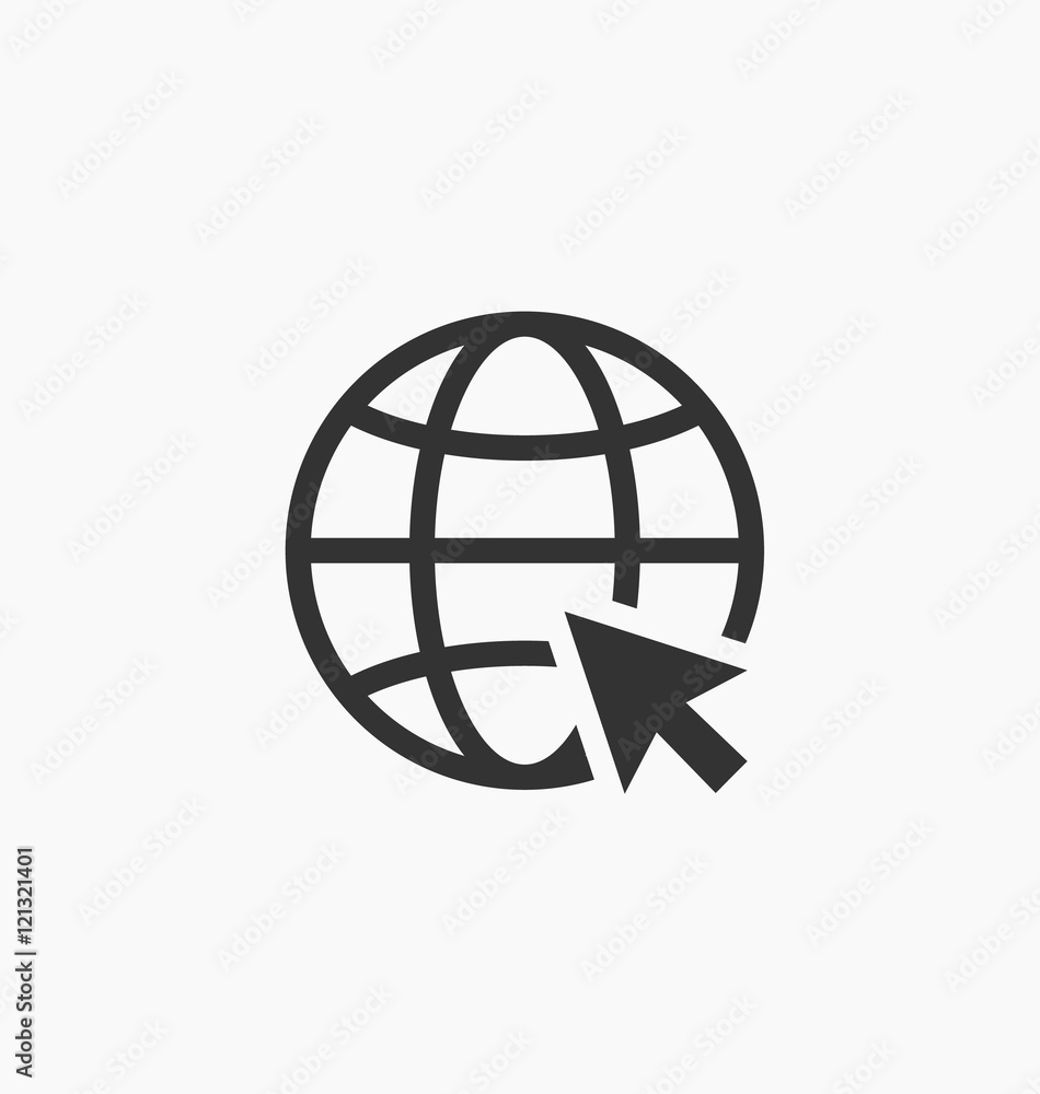 Internet icon. Go to web sign. Browser symbol vector illustration. Internet icon. Go to web sign. Browser symbol vector illustration.
