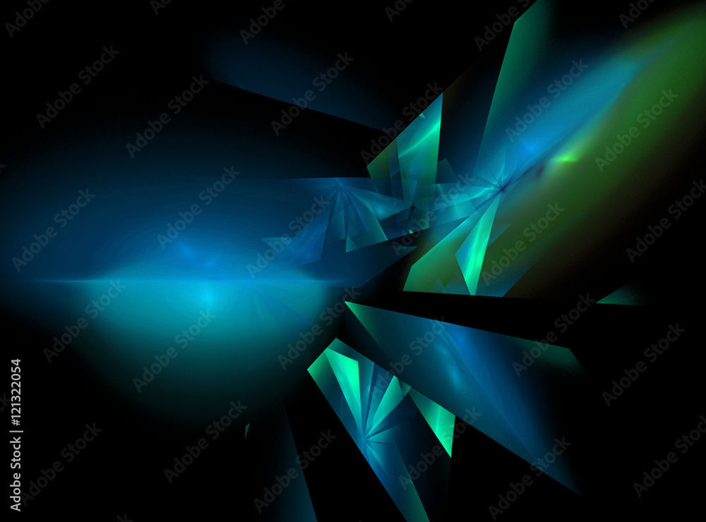 Abstract blue square fractal