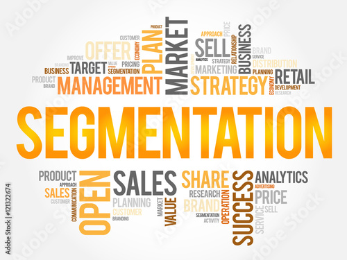 Segmentation word cloud collage, business concept background