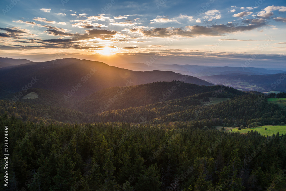 Obraz premium Sunset in mountains,