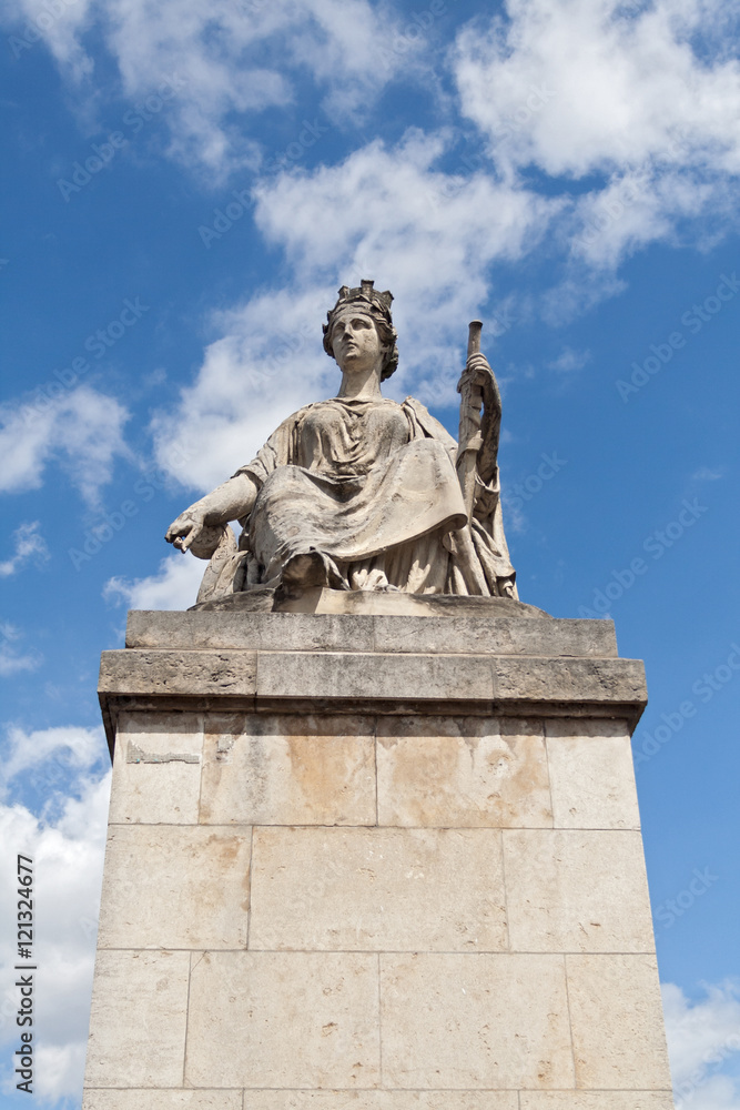 Statue on the seine bridge pont du carrousel paris