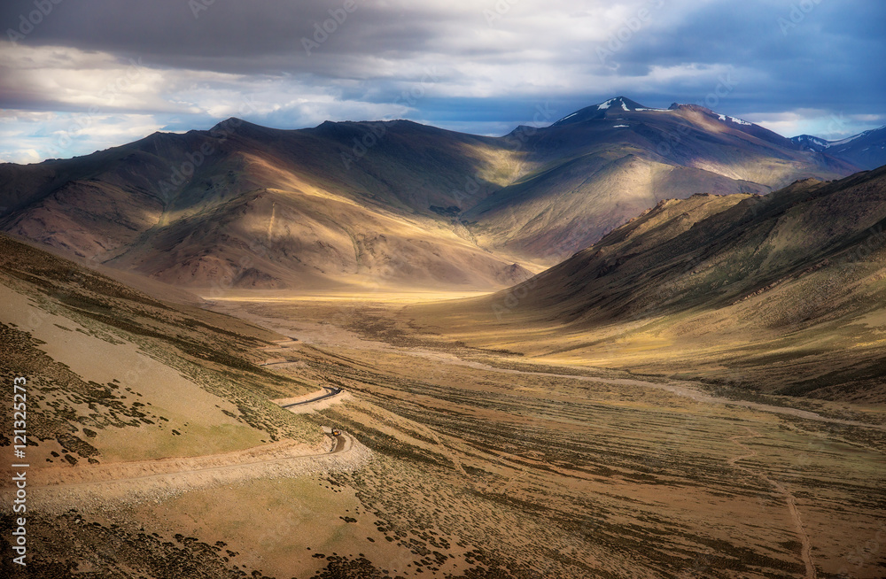 Himalayan mountain landscape along Manali - Leh National Highway in Ladakh, Jammu and Kashmir state, India. Himalayan mountain landscape along Manali - Leh National Highway in Ladakh, Jammu and Kashmir state, India.