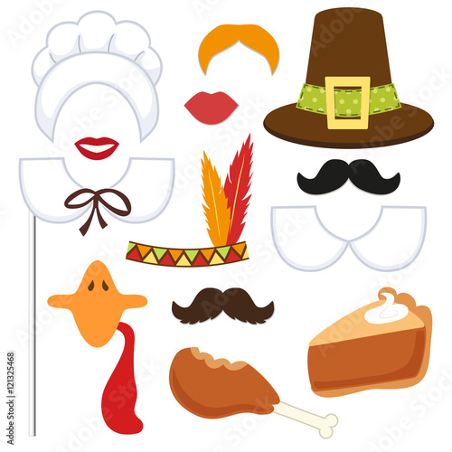 Cute set of Thanksgiving photo booth props! Grab a prop and strike a pose!
