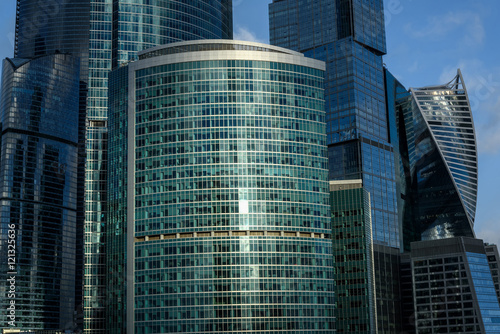 modern office building glass reflections