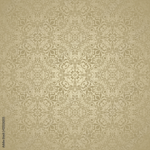 Seamless background of gold color in the style of baroque