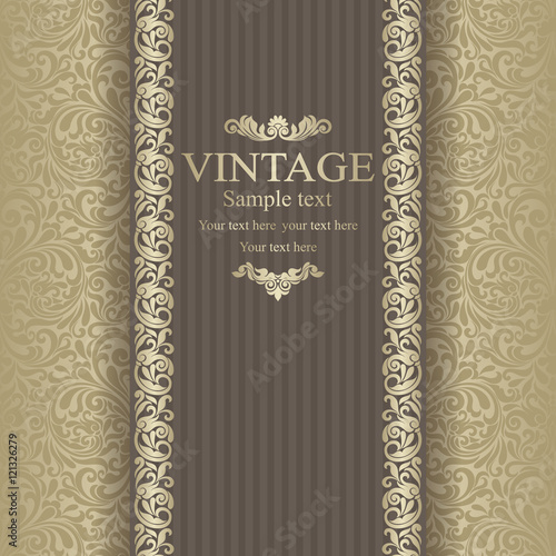 Wedding Invitation cards in an vintage-style gold