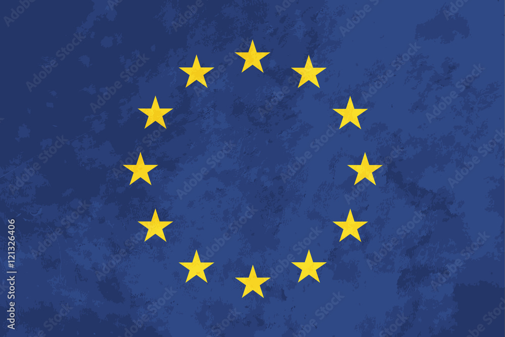 True proportions European Union flag with texture