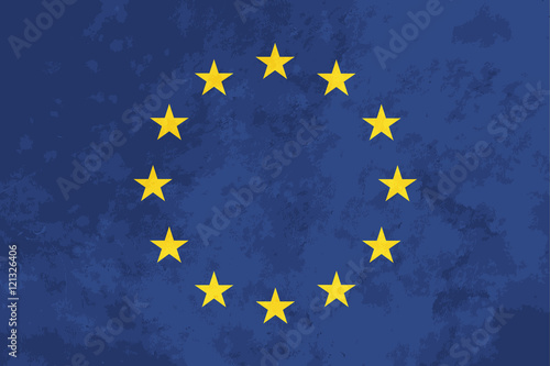 True proportions European Union flag with texture