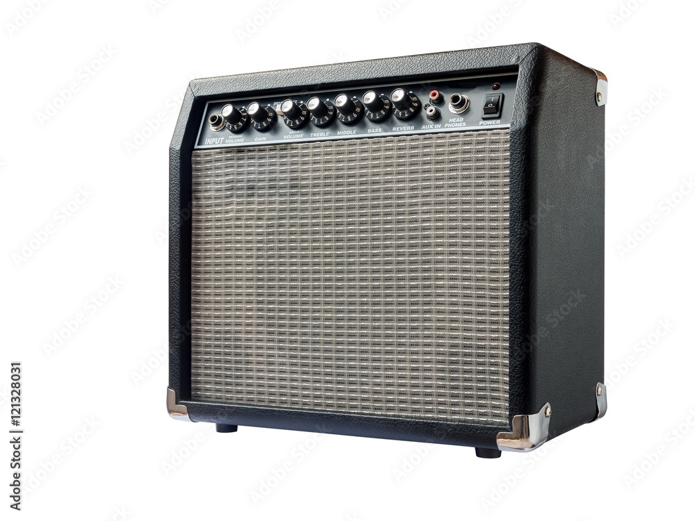 Fototapeta premium guitar amplifier isolated on white background