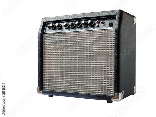 guitar amplifier isolated on white background photo