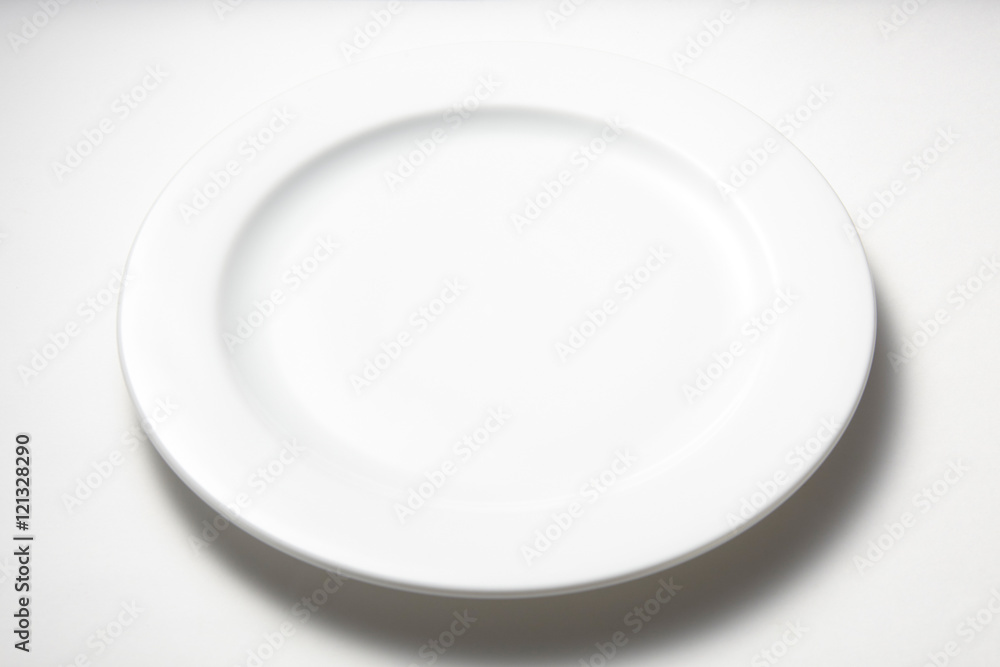 White plate on white background White plate on white background