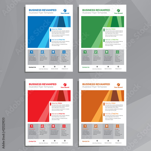 sets of business flyer. 4 colors.