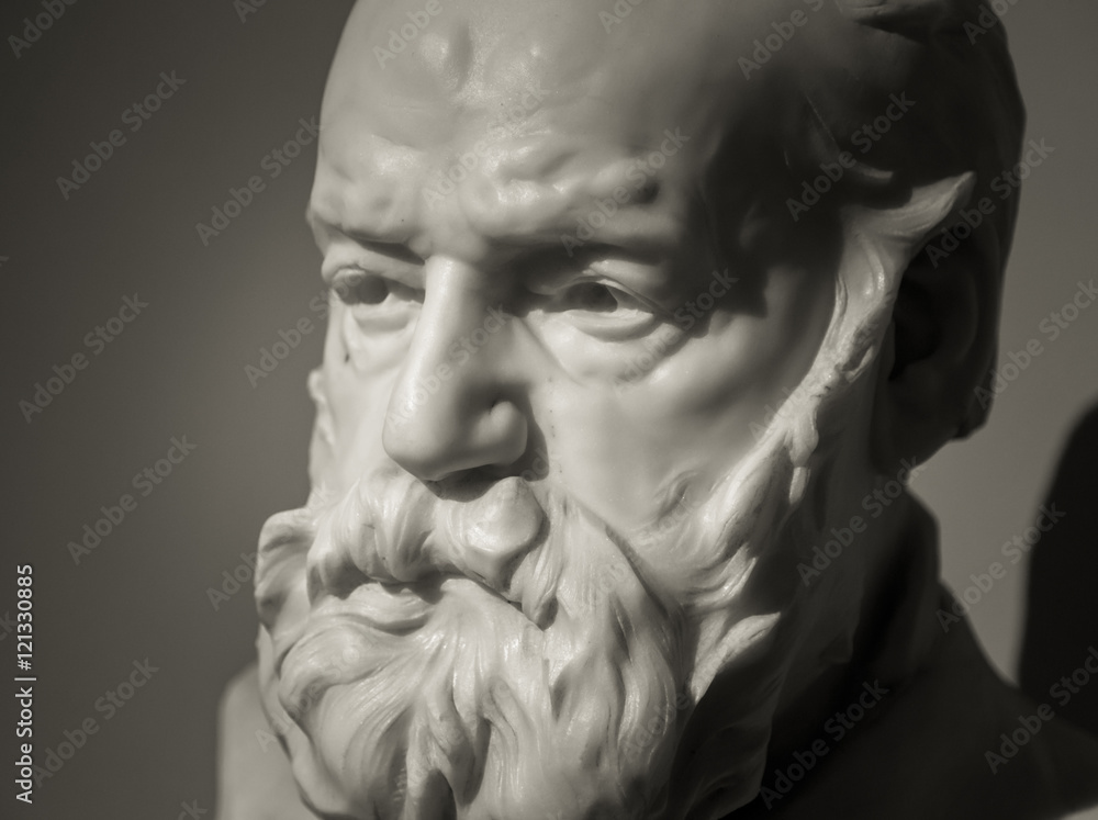The ancient marble portrait of man with beard The ancient marble portrait of man with beard