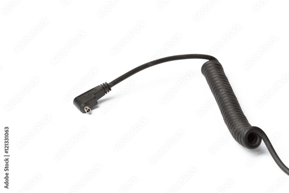 Black power cable socket isolated on white background Black power cable socket isolated on white background