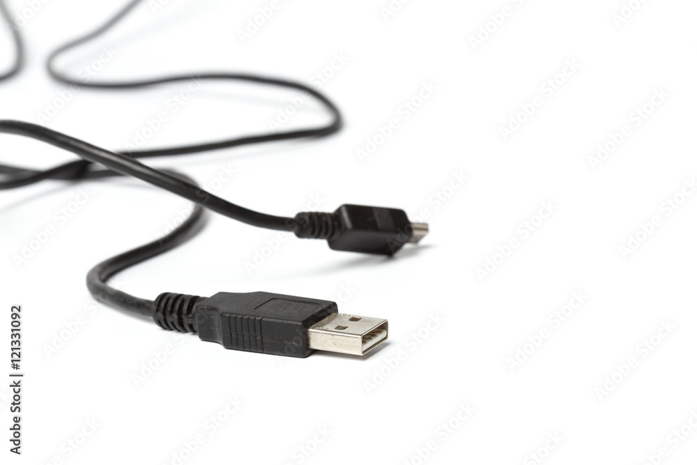 USB Cable Plug isolated on White Background USB Cable Plug isolated on White Background