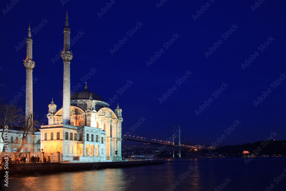 Beautiful view of Ortakoy Buyuk Mecidiye Mosque