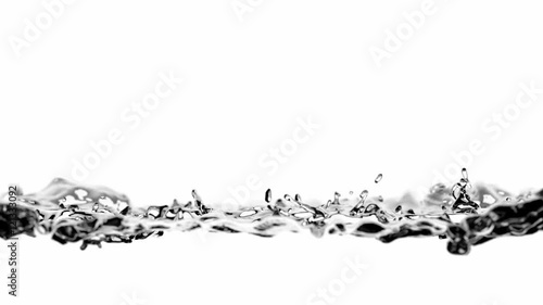 Perspective view 3D animation of the liquid splash, alpha mask is included