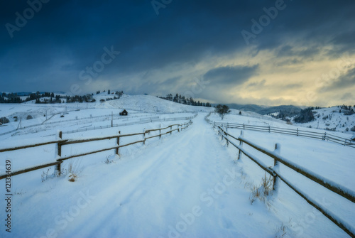 Road through the winter valley © Bashkatov