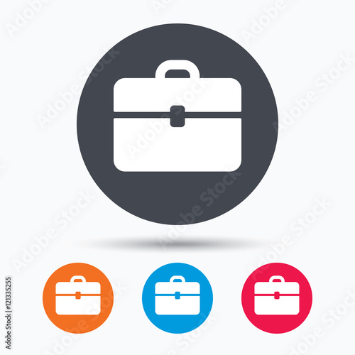 Briefcase icon. Diplomat handbag sign.