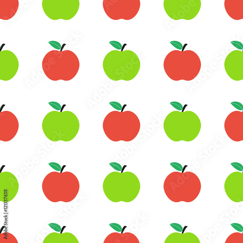 Seamless apple pattern. Fruit. Tasty and healthy food. Diet. Flat design