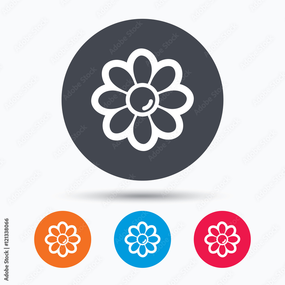 Flower icon. Florist plant with petals sign. Flower icon. Florist plant with petals sign.