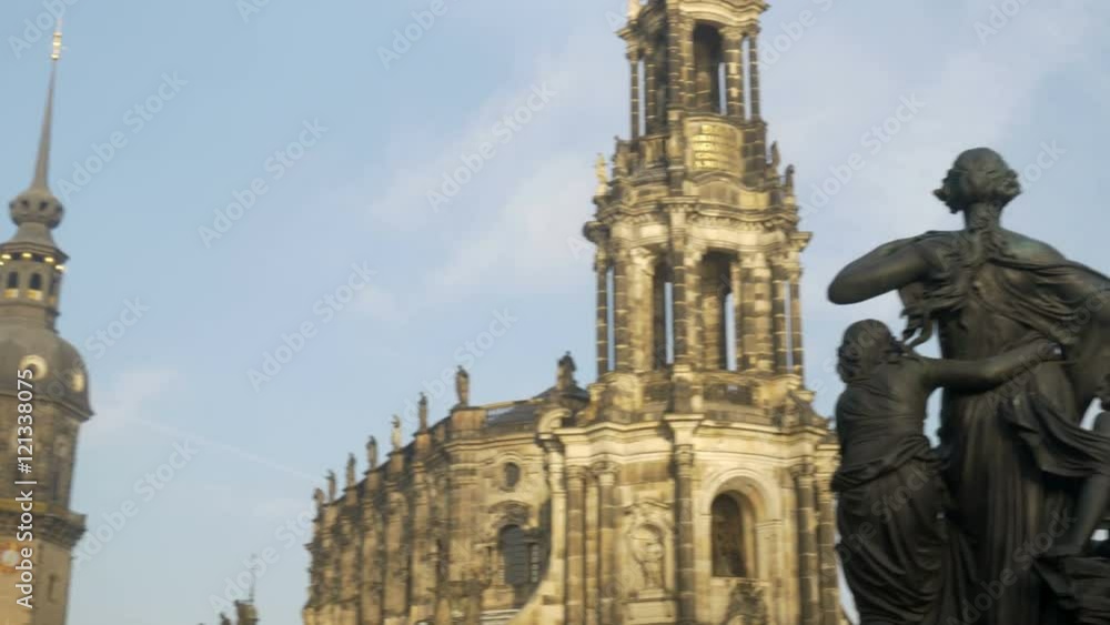 Pan across the buildings of Schlosplatz in Dresden Germany Pan across the buildings of Schlosplatz in Dresden Germany