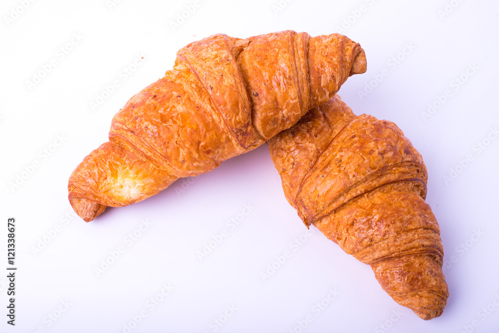 fresh croissant on white background fresh croissant on white background