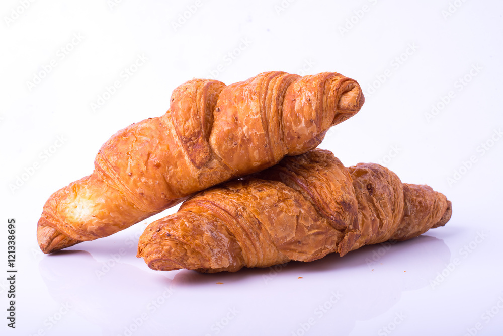fresh croissant on white background fresh croissant on white background