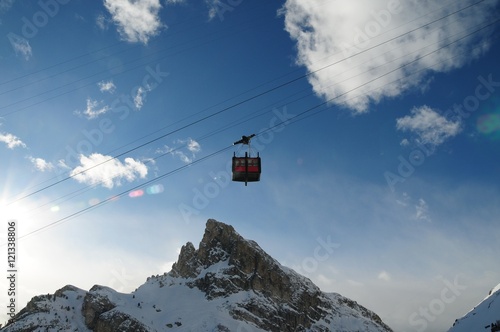 Cable car to the Lagazuoi, Dolomites, Veneto, Italy