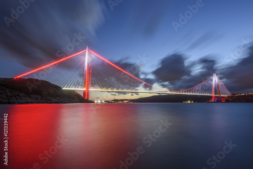 long exposure shot on new bridge of Istanbul, Yavuz Sultan Selim.
