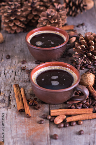 Coffee, Christmas still life.