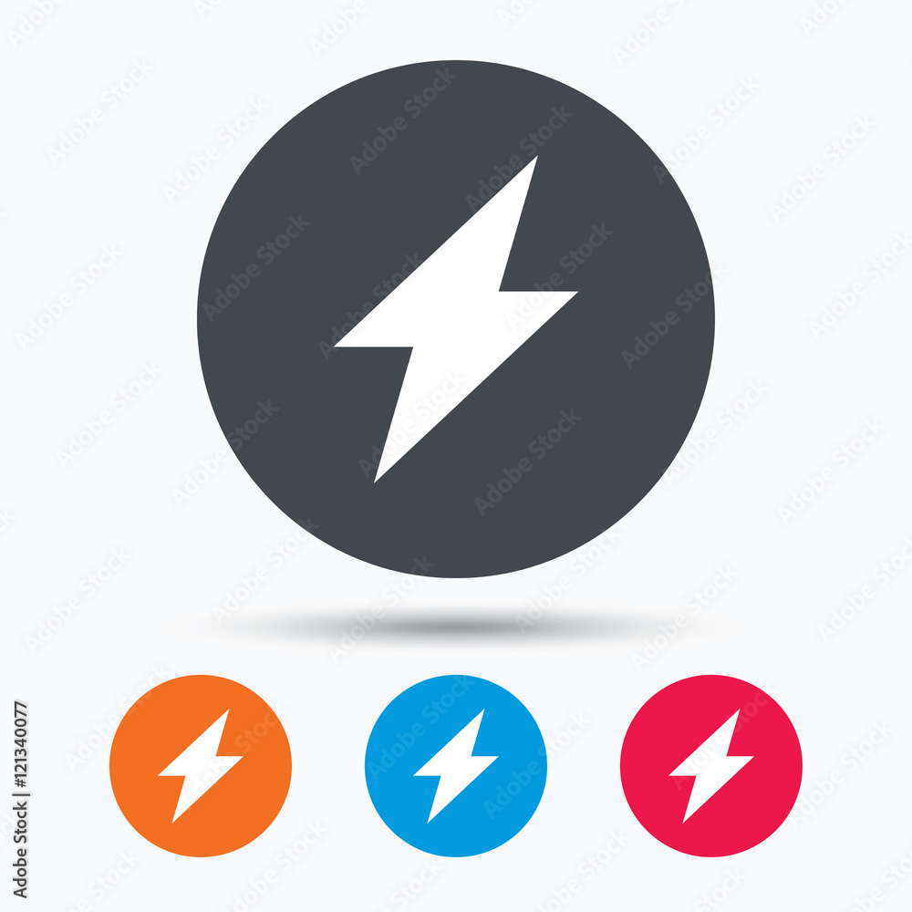 Lightning icon. Electricity energy power sign. Lightning icon. Electricity energy power sign.