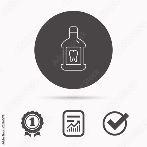 Mouthwash icon. Oral antibacterial liquid sign.