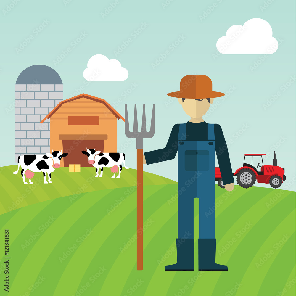 Farmer working in the farm Farmer working in the farm