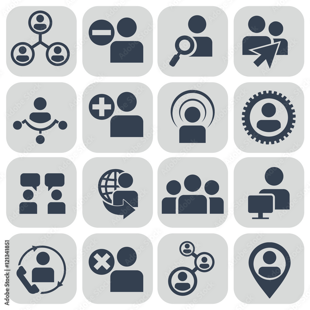 Fototapeta premium Human resources and management icons set.
