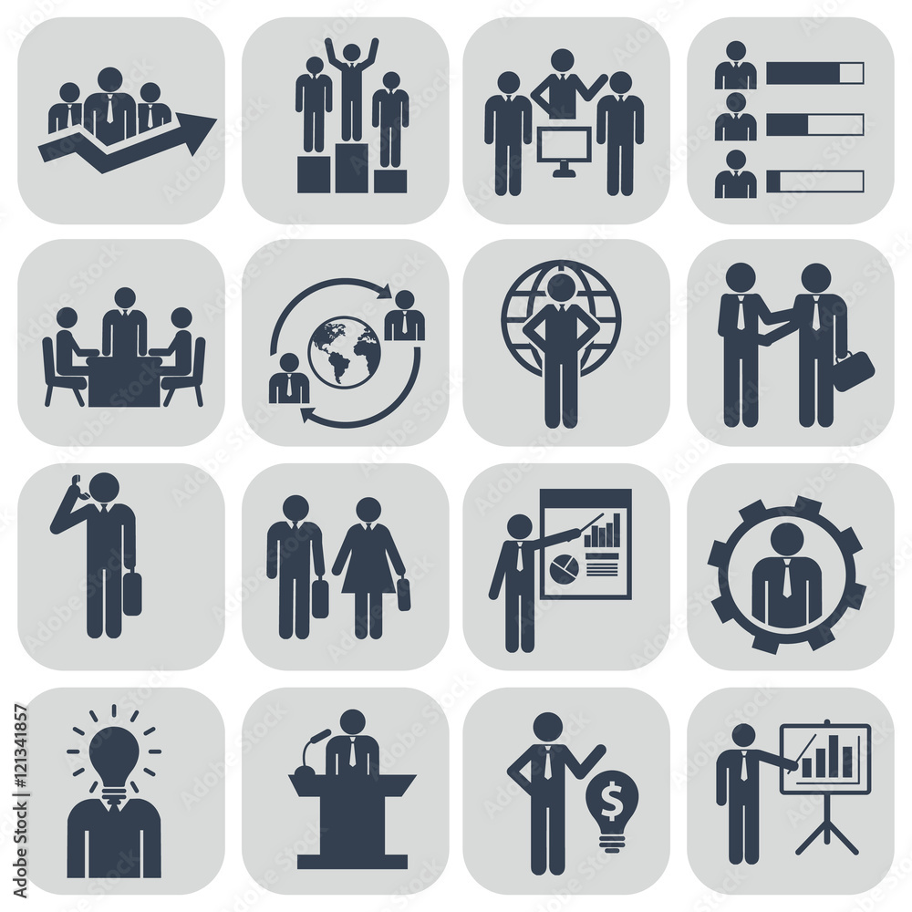 Human resources and management icons set. Human resources and management icons set.