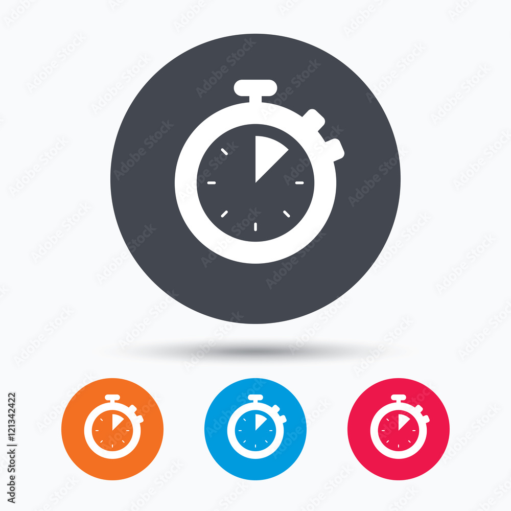 Stopwatch icon. Timer or clock device sign. Stopwatch icon. Timer or clock device sign.