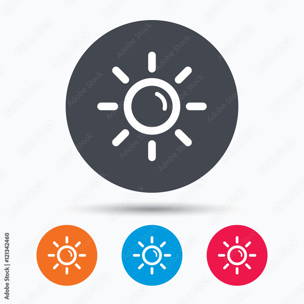 Sun icon. Sunny weather sign. Sun icon. Sunny weather sign.