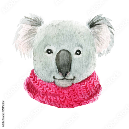 Koala in a pink scarf
