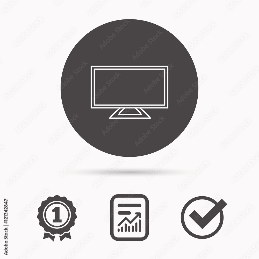 Lcd tv icon. Led monitor sign. Lcd tv icon. Led monitor sign.