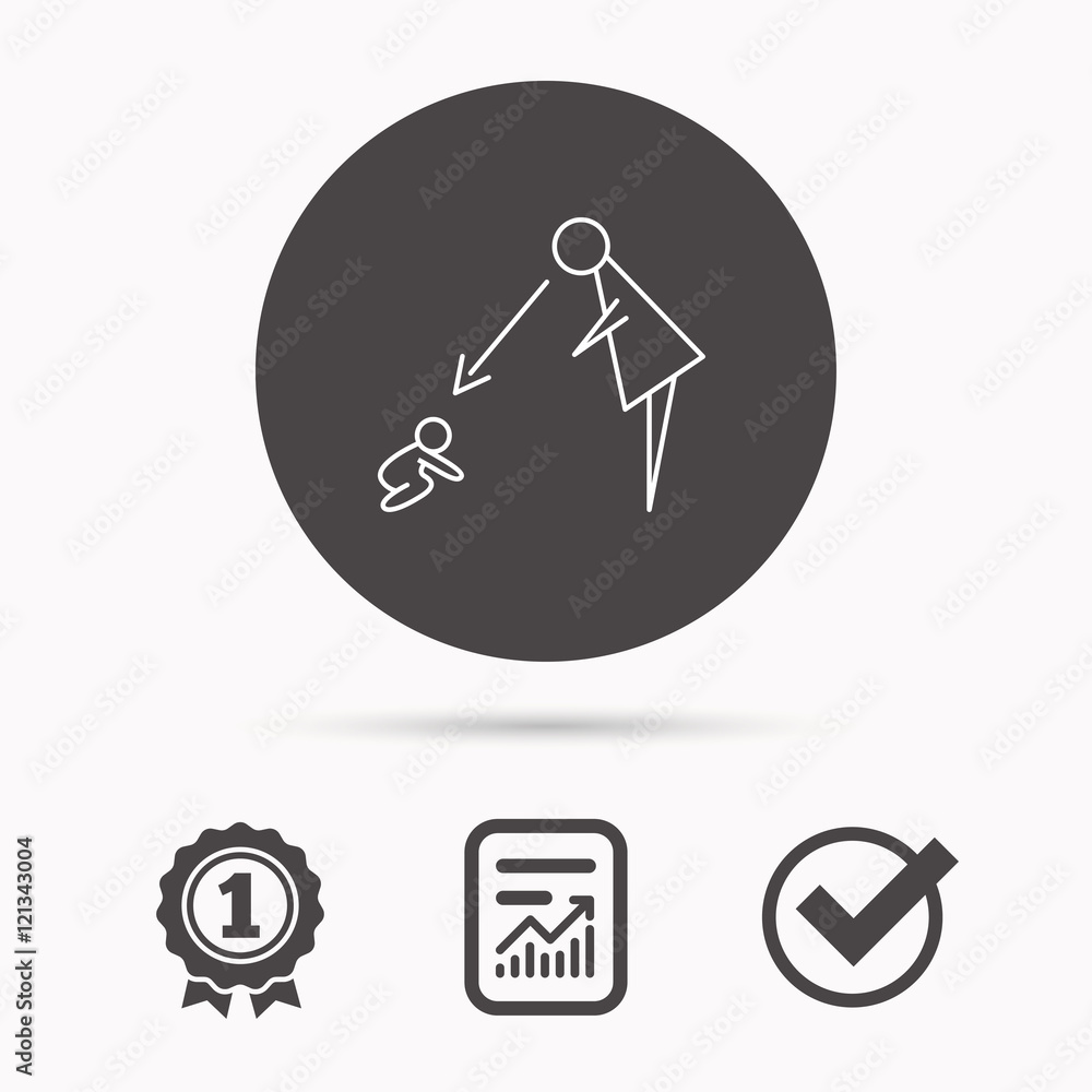 Under nanny supervision icon. Babysitting sign. Under nanny supervision icon. Babysitting sign.