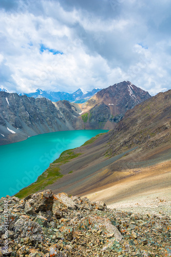 Landscape with mountain lake Ala-Kul, Kyrgyzstan. © Valery Smirnov