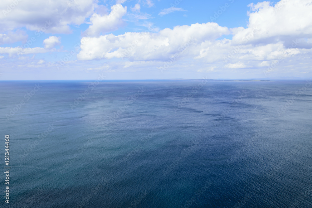 Atlantic ocean and blue cloudy sky, Aran islands Atlantic ocean and blue cloudy sky, Aran islands